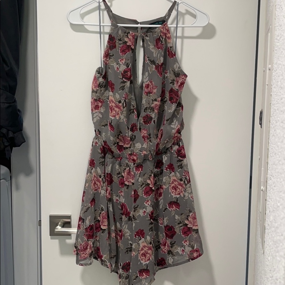 New CALS floral halter romper dress short s/m